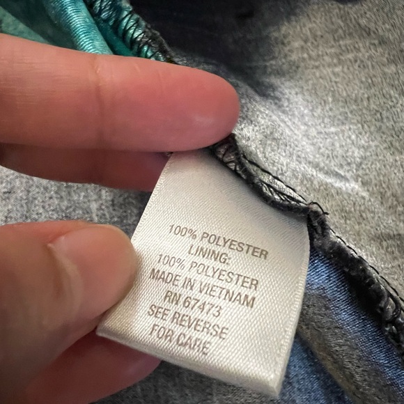 DB Sz 20 Women's Black Bold Floral Green Print Fit +Flare Dress Midi Formal - Picture 4 of 9